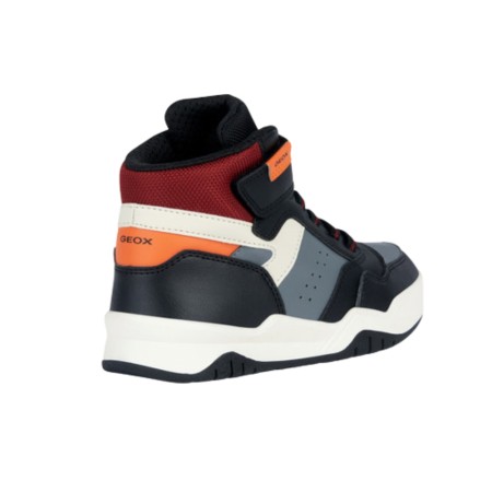 Geox Παιδικά Sneakers High Cut J Perth Boy Μαύρο/Πορτοκαλί